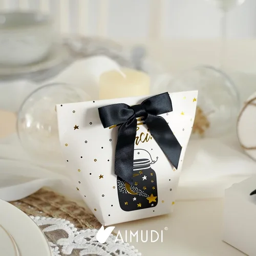 Vista 6 de AIMUDI Lazos negros para envolver regalos, lazos pequeños de satén de 3.5 pulgadas, lazos de cinta negra para manualidades, bolsas de golosinas