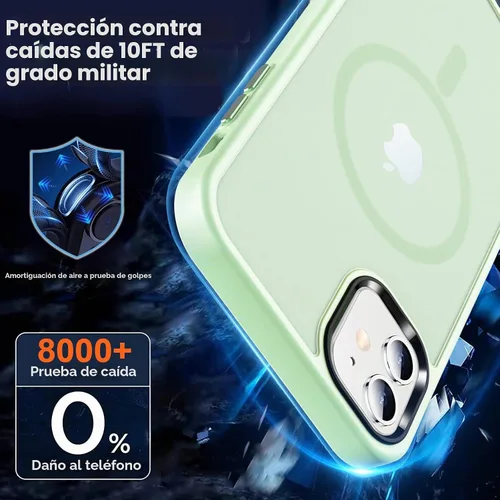 Vista 4 de MOCCA - Funda magnética resistente para iPhone 12 y 12 Pro, compatible con MagSafe, funda con protección contra caídas de grado militar, delgada