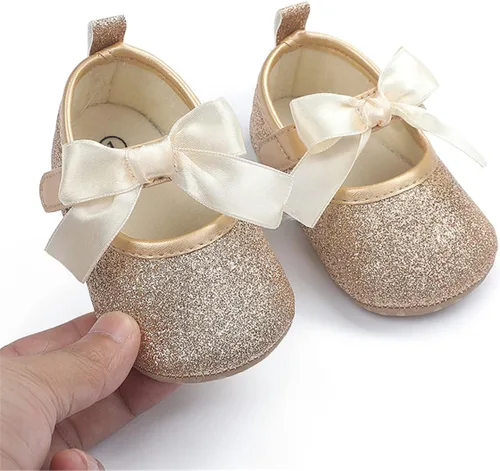 Vista 4 de LAFEGEN Zapatos de bebé para niña, antideslizantes, suela suave, de piel sintética, para bebé, Mary Jane, zapatos planos para primeros pasadores