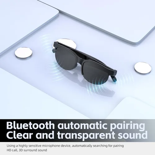 Vista 2 de Gafas de sol al aire libre, gafas inteligentes, altavoces de música, control táctil Bluetooth, función de voz, protección solar, apariencia de gafas
