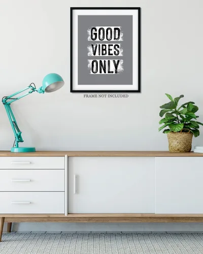 Vista 4 de Govivo Good Vibes Only - Decoración de oficina - Decoración de pared para dormitorio - Arte de pared inspirador - Decoración de habitación