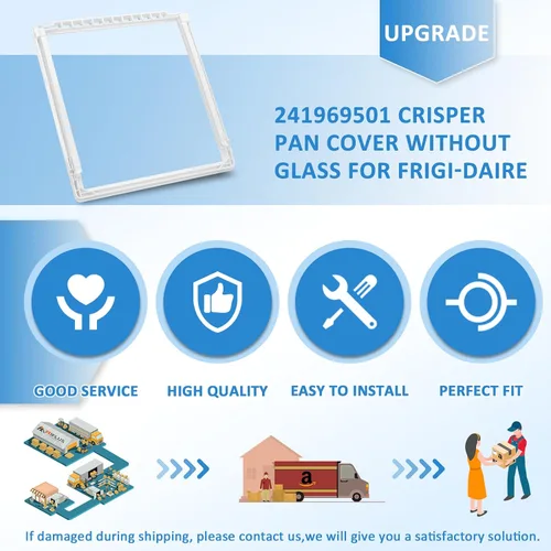 Vista 8 de ACTUALICE 241969501 Marco para estante de refrigerador sin vidrio Compatible para Frigi.daire 241969501/Pieza de Frigi.daire 241969501