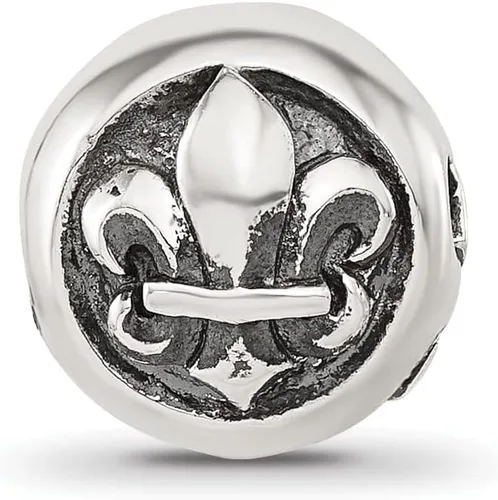 Vista 3 de Reflejos de plata de ley maciza cuentas con bisagras Fleur-de-lis - 0413in Plata esterlina no conocido