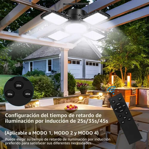 Vista 7 de Luz Solar para Cobertizo Interior y Exterior, 176LED Luz Colgante con Sensor de Movimiento Solar Disponible Durante el Día, Luces Solares Interiores