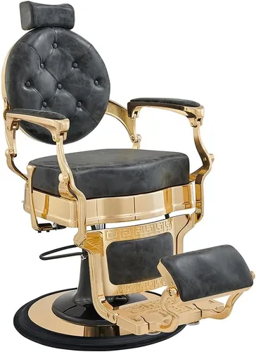 Vista 13 de Dir Silla de peluquería hidráulica resistente con marco dorado Princeton