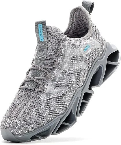 Vista 5 de Zapatos con punta de acero para hombre, zapatos de trabajo indestructibles, zapatos de seguridad ligeros, antideslizantes, con puntera de acero