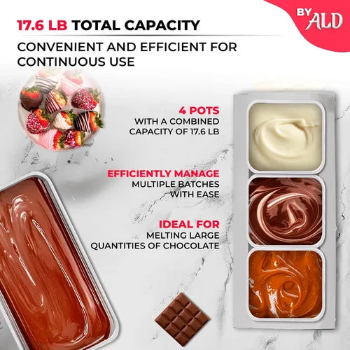 Vista 3 de ALDKitchen - Olla para derretir chocolate, calentador eléctrico de alimentos, derretidor profesional de dulces, 110 V