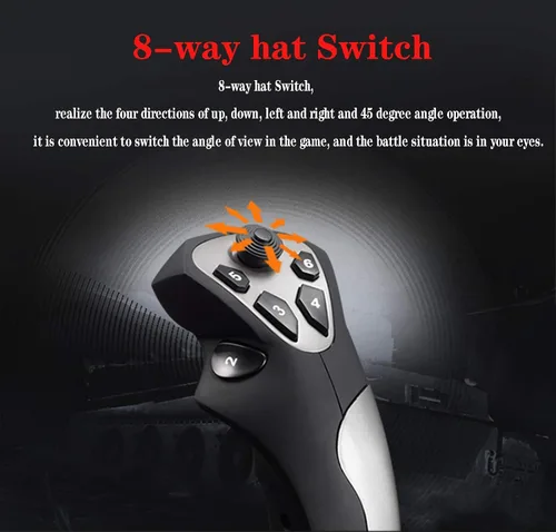 Vista 5 de Flight simulator controls pxn 2113 pc Joystick usb pc flight simulator controls with Vibration Function and Throttle Control Wired Game Flight Stick