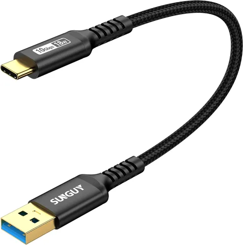 Vista 9 de SUNGUY Cable USB Android Auto de 10Gbps de 6 pulgadas/0.5 pies, Cable USB C 3.1 Gen2 3A de Transferencia de Datos, Cable USB C CarPlay de Carga