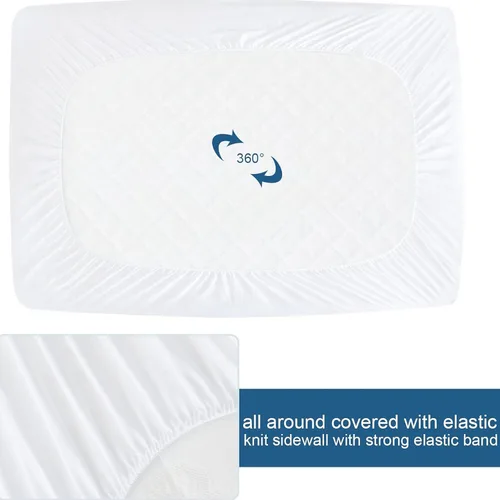 Vista 6 de Sleepdown Protector de colchón tamaño matrimonial, sábana bajera Blanco