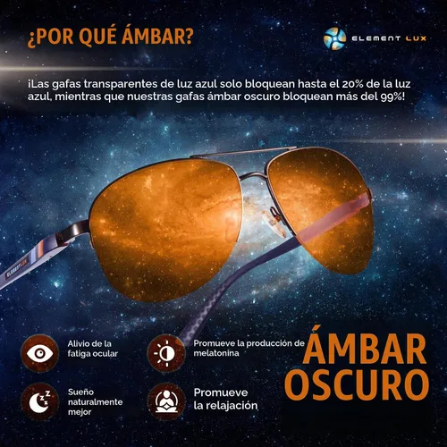 Vista 2 de Blue Light Blocking Glasses Amber Lenses For Eyestrain Relief, Better Sleep, Computer Screen Blockers