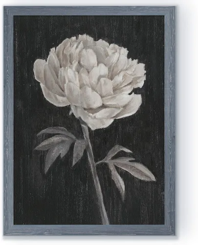 Vista 65 de Renditions Gallery- Lienzo enmarcado con flores blancas y negras Flores blancas y negras 1 juego/marco negro
