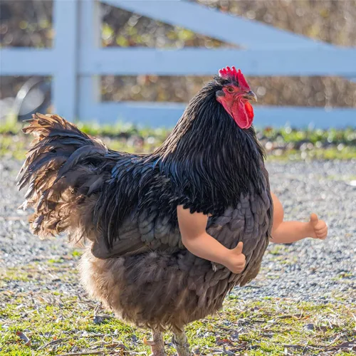 Vista 9 de Enrichoice 3 pares de juguetes de pollo incluyen brazos de músculos fuertes brazos pulgar arriba y brazos de pollo T-Rex para poner en las gallinas