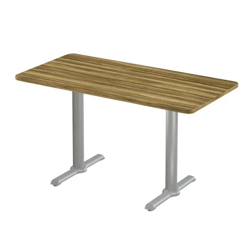 Vista 45 de Correll Mesa de bar redonda de 30 pulgadas, mesa de cóctel de comedor de 29 pulgadas de alto, parte superior laminada de nogal duradero, base