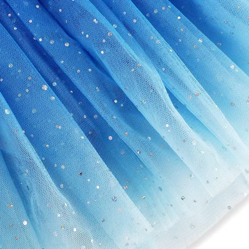 Vista 6 de EQSJIU Longsleeve Ballet Leotard with Tutu Skirt for Girls Dance Gymnastics Toddlers Sparkly Snowflake Party Dress Kids