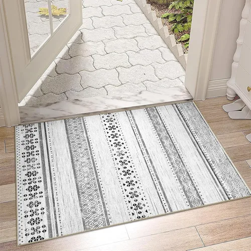 Vista 42 de BESTSWEETIE Alfombras de área de 2 x 3 pies para sala de estar, lavables, marroquíes, rústicas, geométricas neutrales, de pelo bajo