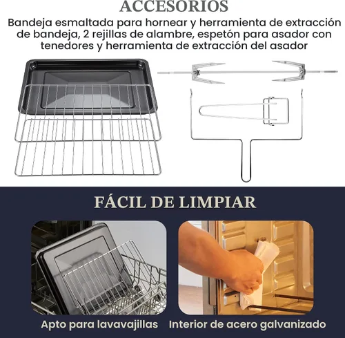 Vista 6 de Elite Gourmet ETO4510B# Puerta francesa de 47.5 cuartos, horno de convección de 18 rebanadas con 4 perillas de control, función de hornear, asar
