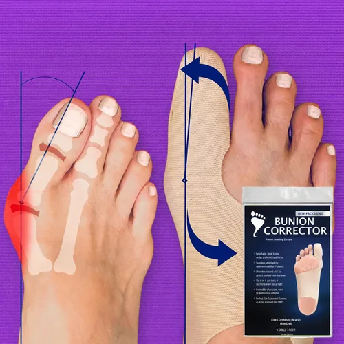 Vista 6 de Corrector de juanetes para mujer, enderezador de dedo gordo y férula - Alivio del dolor Hallux Valgus - Soporte ultrafino para juanetes para atletas