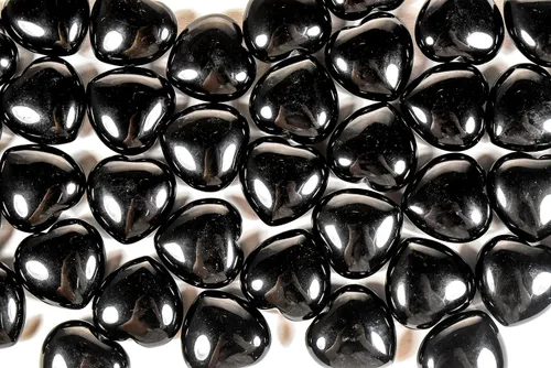 Vista 4 de Par 1.181 in Negro Obsidiana Puffy Corazones Pulidos Natural Volcánico Vidrio Piedra Preciosa Cristal Mineral Especímenes - China (2PCs)