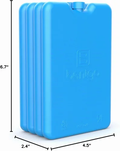 Vista 8 de Bentgo Chillers - Paquetes de hielo reutilizables y delgados para el almuerzo, paquete de 4 Azul