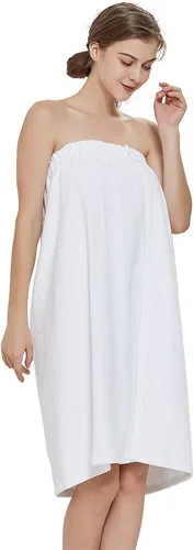Vista 3 de TopTie Toalla de baño de ducha de rizo de algodón para mujer, color azul-S/M
