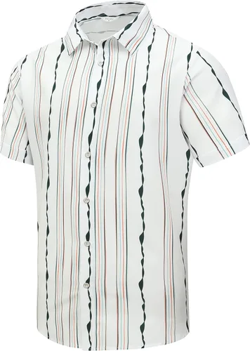 Vista 57 de SheLucki - Camisa hawaiana para hombre, unisex, de manga corta, con botones, para la playa y el verano, ropa casual estampada con sombra de palmas