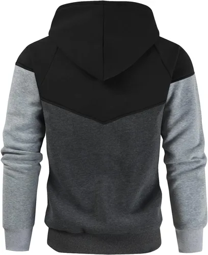 Vista 3 de Niceif Sudadera con capucha de forro polar de peso medio para hombre, casual, bloque de color, con bolsillos
