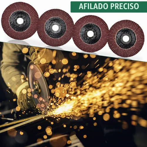 Vista 4 de Discos de solapa de 4 pulgadas, 20 almohadillas de lijado de grano 40 para amoladora angular, compatible con Dewalt Makita