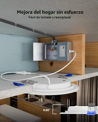 Vista 4 de Sunco - Paquete de 12 luces LED empotrables ultrafinas sin lata de 6 2700K