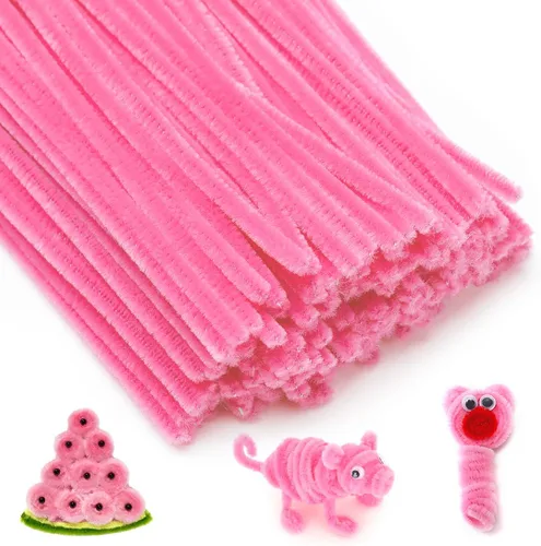 Vista 10 de IOOLEEM Limpiadores de tubería negros, tallos de chenilla para manualidades DIY y decoraciones de fiesta, suministros para arte y manualidades.