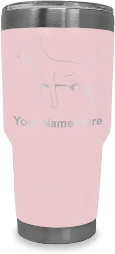 Vista 17 de LaserGram Vaso aislado al vacío de 20 onzas, perro Bull Terrier, grabado personalizado incluido (negro) Engraved Gift for Dog Lovers, Vacuum