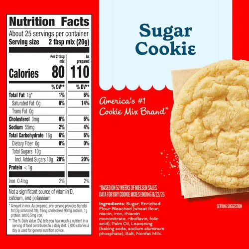 Vista 2 de Betty Crocker Galletas de azúcar, mezcla para hornear galletas, 17.5 oz