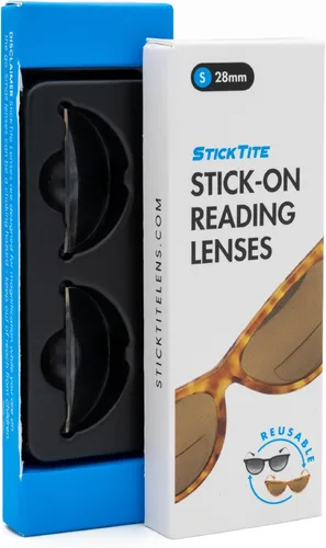 Vista 10 de StickTite Lenses Small 28mm stick-on bifocal lens, convert sunglasses into magnified bifocal reading glasses Transparente (paquete de 2)