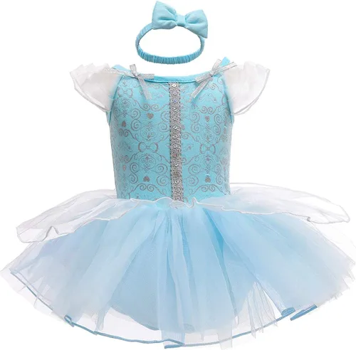Vista 6 de Disfraz de princesa de Navidad para niñas, sirena, Bella, Sofía, para Halloween o cumpleaños, mameluco de tutú con diadema