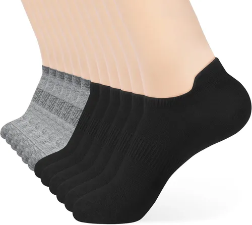 Vista 21 de ATBITER Calcetines de tobillo para mujer, delgados, atléticos, de corte bajo, con lengüeta en el talón, 6 pares 12 pares 4blanco+4negro+4gris