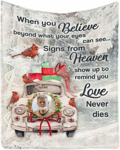 Vista 23 de Manta de memoria amorosa personalizada, no Longer be My Side but Forever in My Heart