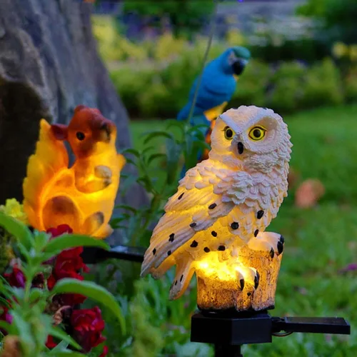 Vista 2 de Luces Solares de Jardín con Águila - Decoración al Aire Libre con Luces LED de Camino, Estatua de Animal