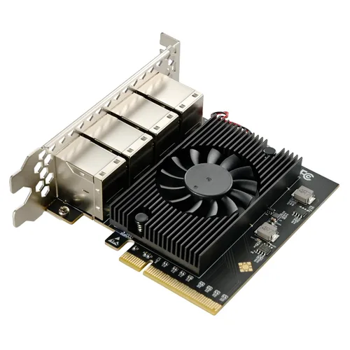 Vista 2 de IO CREST Adaptador de red Gigabit Ethernet PCIe a 8 puertos, compatible con Windows 11/10/8.1/8/7, Win Server 2022/2019/2016, Linux