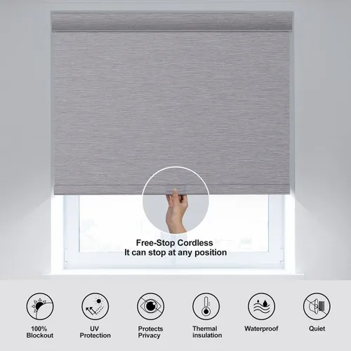 Vista 5 de Boolegon Persianas enrollables opacas para ventanas, color caqui