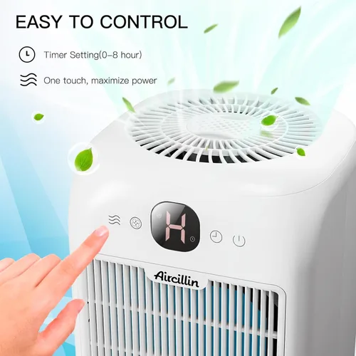 Vista 4 de Aircillin Purificadores de aire para el dormitorio del hogar de hasta 908 pies cuadrados, purificadores de aire con filtro HEPA, aromaterapia, botón