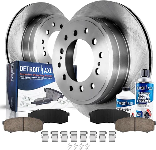 Vista 16 de Detroit Axle - Juego de 6 piezas de rotores de disco de freno delantero + pastillas de freno cerámicas de repuesto para Land Rover LR3 Range Rover