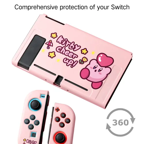 Vista 5 de PERFECTSIGHT Cute Protective Case for Nintendo Switch Kawaii Soft TPU Slim Cover Cartoon Hard Shell Dockable Case for NS Console and Joy-Con