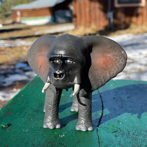 Vista 3 de Randimals Figura de elefante de 5 pulgadas, figura de acción de animal de goma dura de alta calidad, amigo híbrido fomenta la aventura