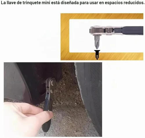 Vista 4 de Mini llave de trinquete, juego de destornilladores de ángulo