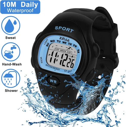 Vista 3 de Viecaeio Reloj deportivo digital para niños, resistente al agua y a prueba de golpes, multifuncional, con hermosa caja de regalo para niños y niñas