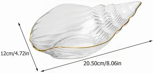 Vista 6 de DOITOOL Plato de ensalada de cristal con concha de mar, plato de sushi, plato de postre para aperitivo, plato de frutas, platos para servir