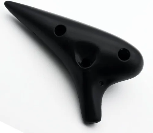 Vista 3 de Aestivate Ocarina Alto C de 12 agujeros, plástico negro, fácil de aprender, perfecto para principiantes y regalos