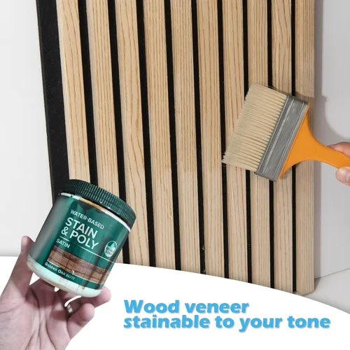 Vista 7 de Art3d Paquete de 2 paneles acústicos de madera de 48 x 24 pulgadas para pared, paneles de listones de madera insonorizados para pared y techo