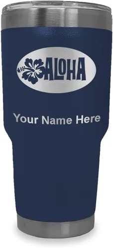 Vista 17 de LaserGram Taza aislada al vacío de 20 onzas, Aloha, grabado personalizado incluido (negro) Engraved Gift, Vacuum Insulated Stainless Steel, Laser