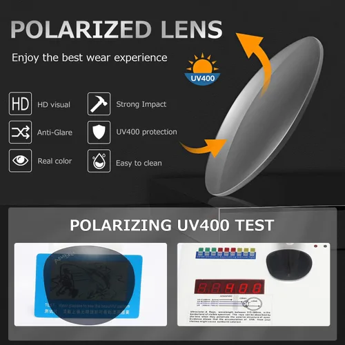 Vista 6 de AEVOGUE Gafas de sol polarizadas para mujeres y hombres marco semiresim gafas de sol retro AE0369